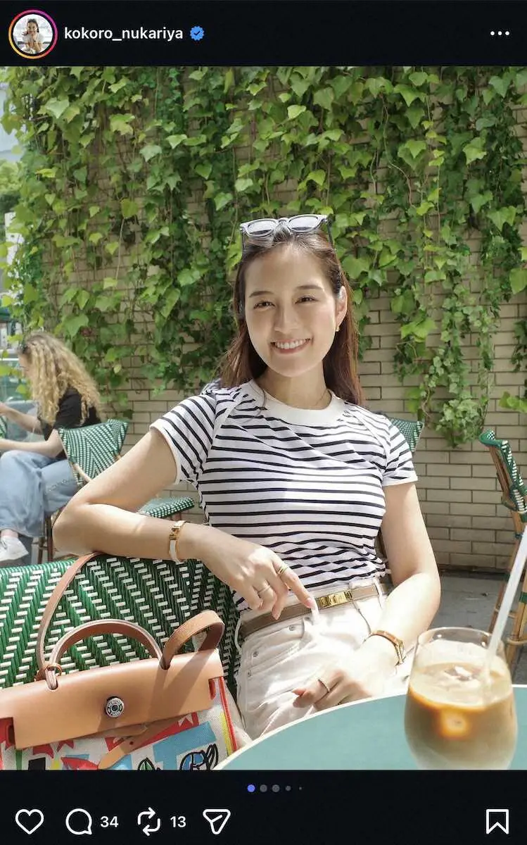 【画像・写真】日テレ・忽滑谷こころアナ「最近の色々」　お花見＆カフェオフS！変顔公開に「全部かわいい」の声