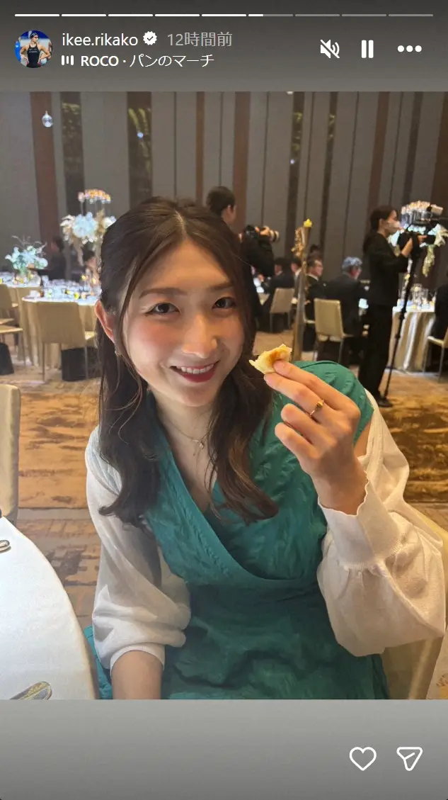【画像・写真】池江璃花子　鮮やかグリーンドレスの結婚式お呼ばれコーデ　「最強カップル」五輪メダリスト新婦と豪華3S