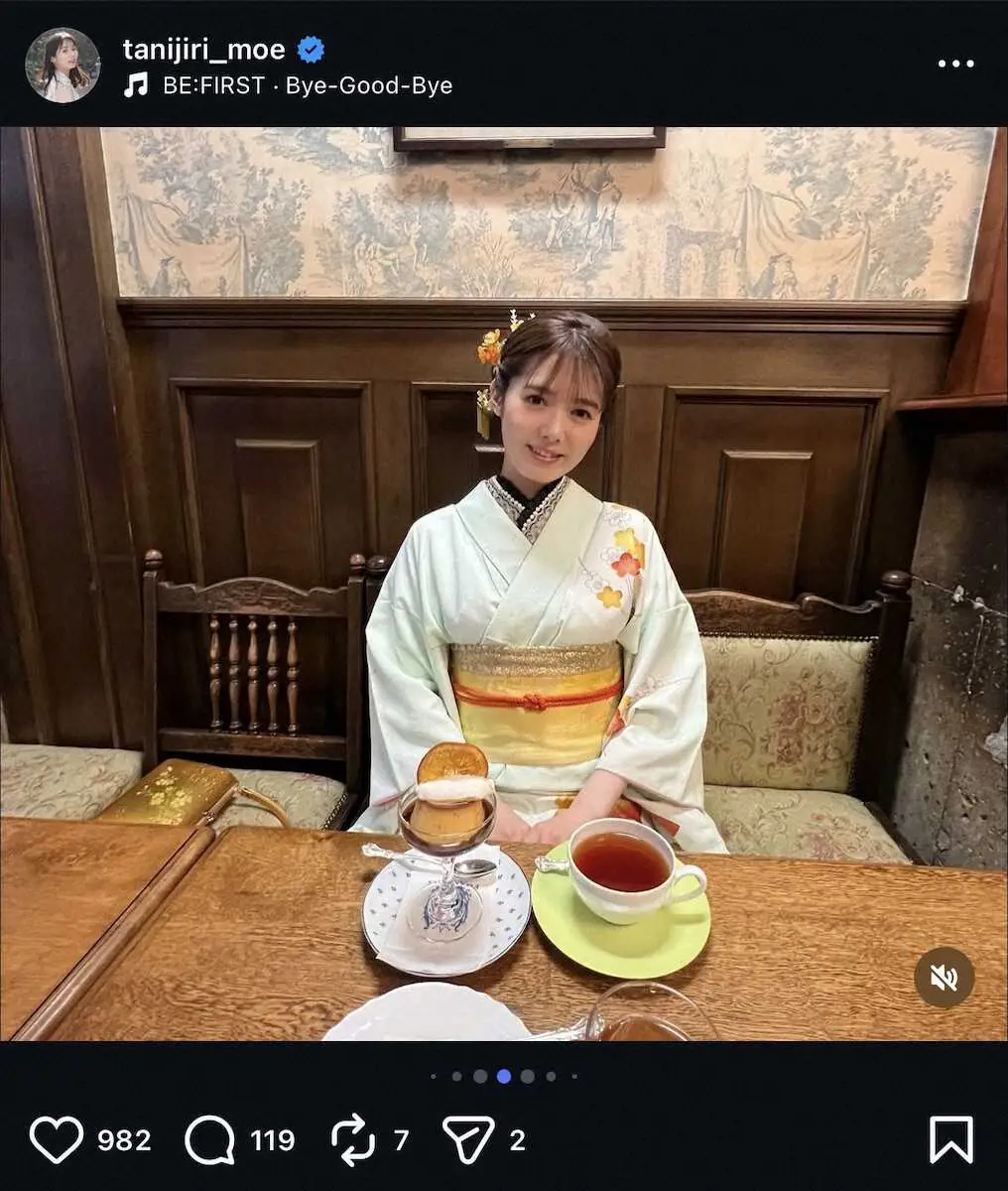 【画像・写真】“29歳差婚”の人気女子アナ　京都での着物Sにネット反響！「京美人」「涼しげな着物」「似合ってる」
