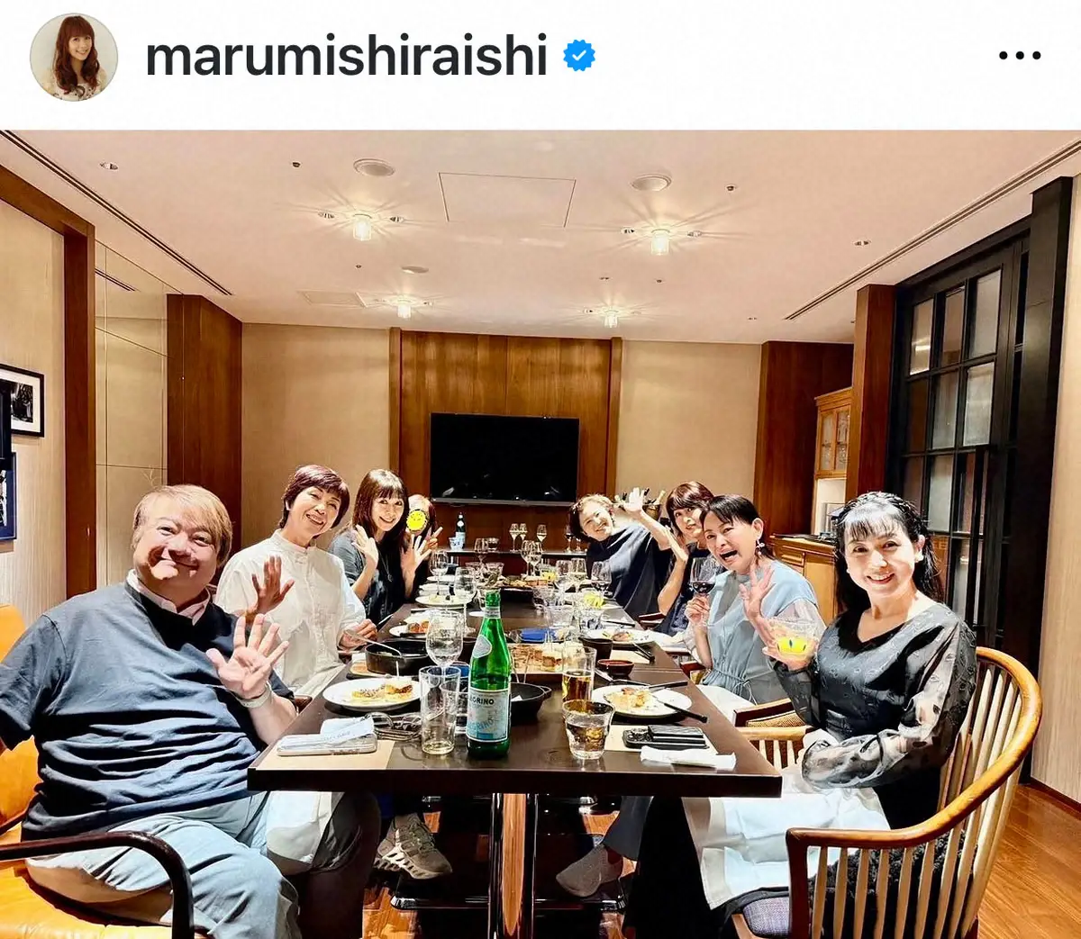 【画像・写真】白石まるみ　「70年代80年代90年代の歌手たちと」友人たちとの会食S披露「学校の同窓生の会みたい」