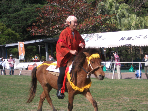 琉球競馬に出場し、さすがの腕前を披露した田中勝春騎手