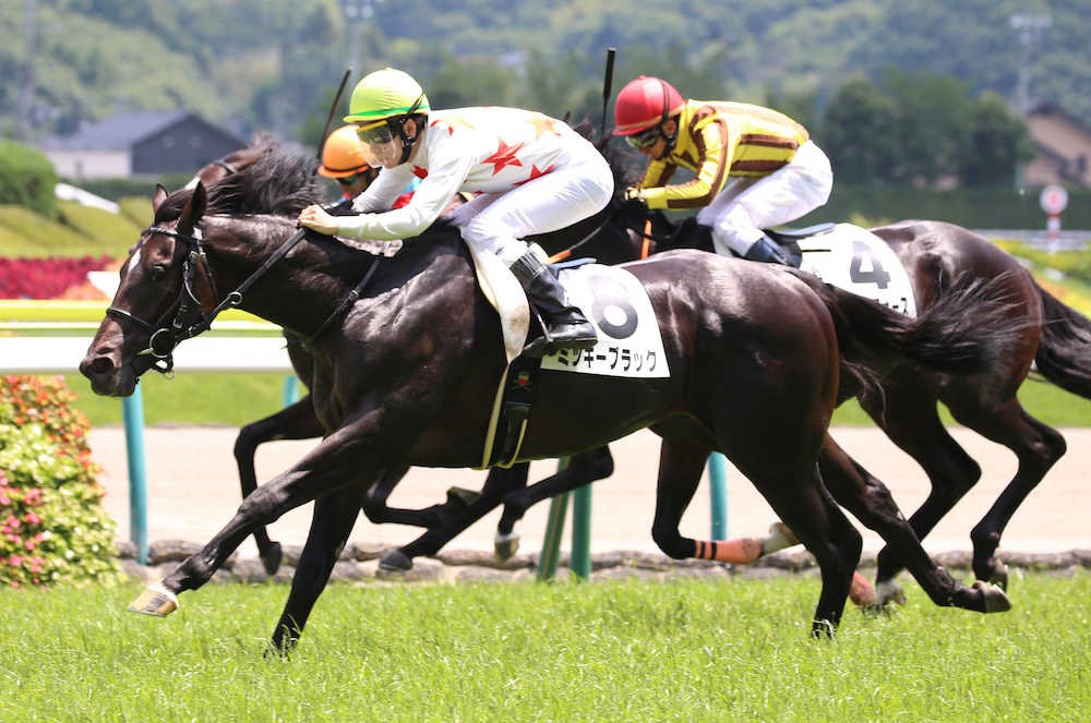 ＜福島５Ｒ新馬戦＞松山を背に新馬戦を制したミッキーブラック（６）