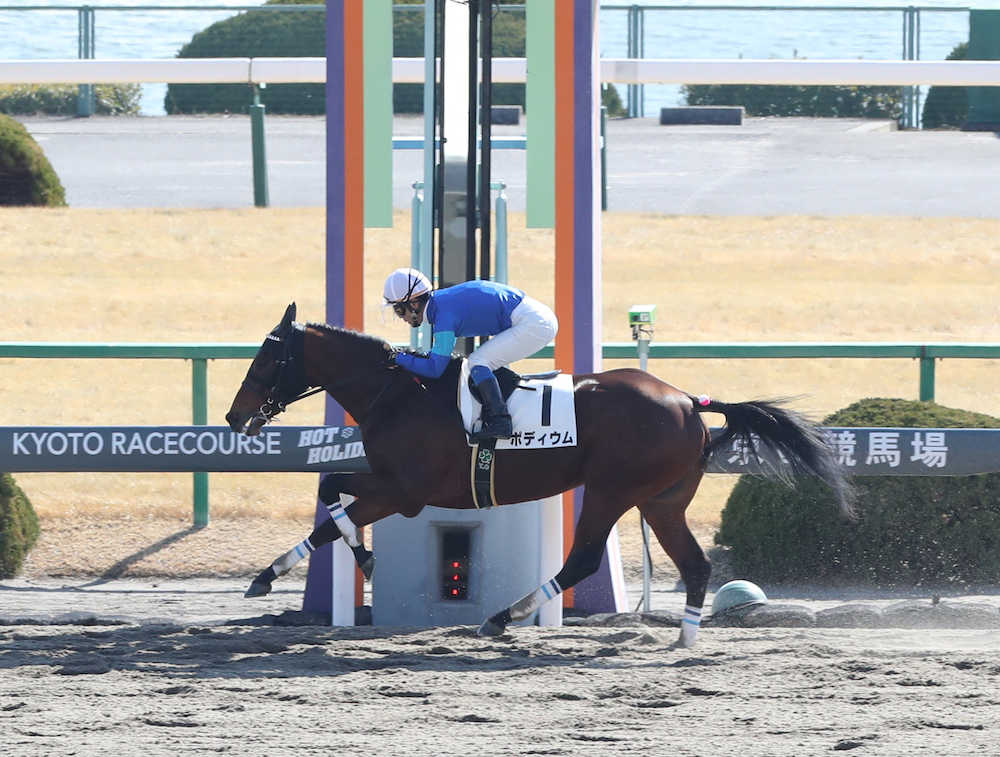 【画像・写真】【京都新馬戦】ポディウムＶ！岡田「しっかり伸びた」