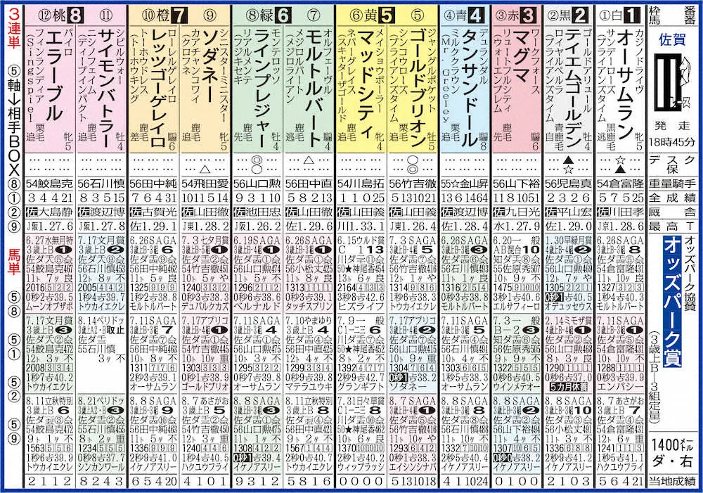 【画像・写真】【佐賀11R　オッズパーク賞】ゴールドブリオン安定株