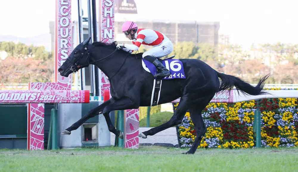 【画像・写真】21年エリザベス女王杯で直線で抜け出し勝利したアカイイト（撮影・亀井直樹）