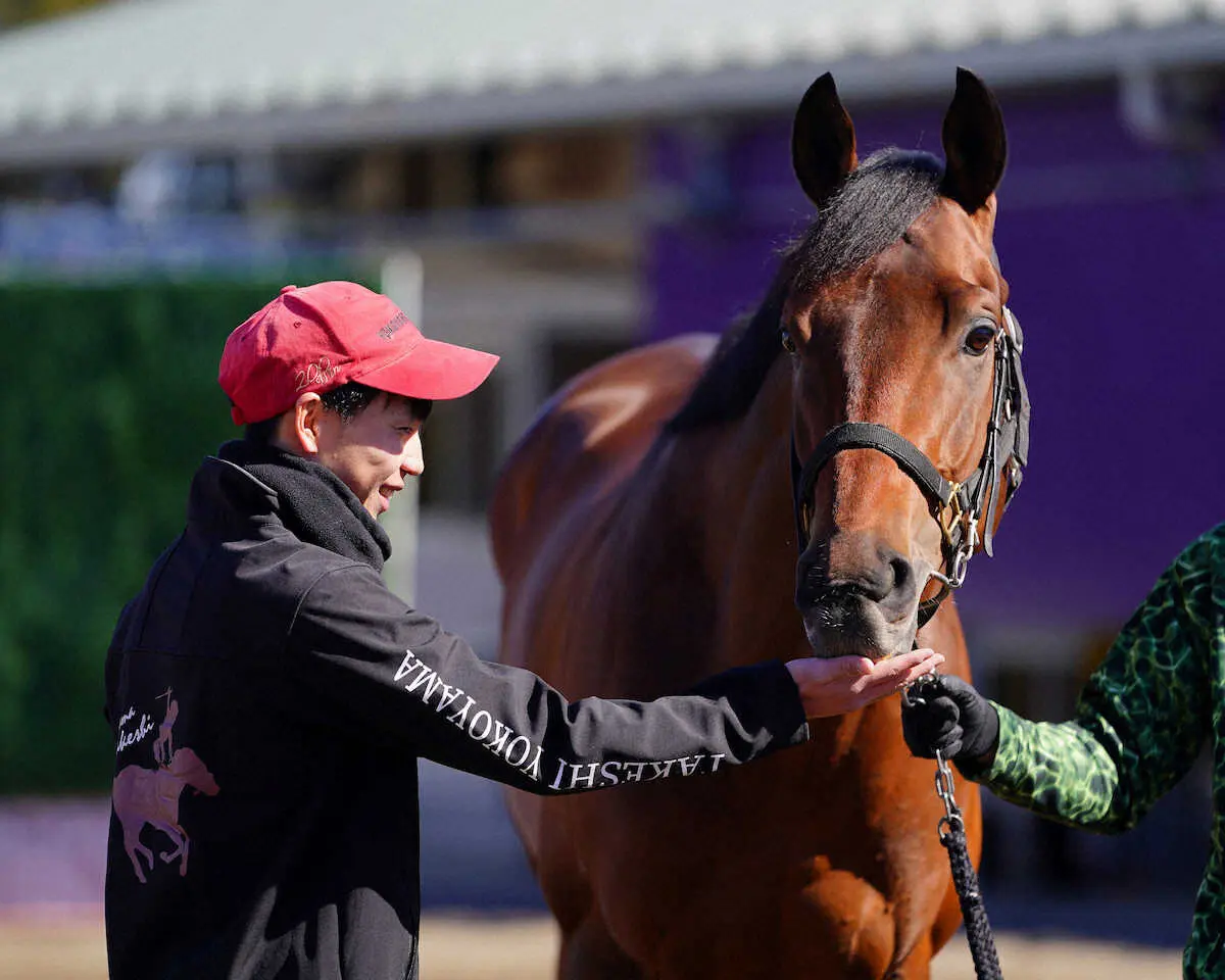 【画像・写真】笑顔でエフフォーリアをねぎらう横山武（撮影・河野光希）　
