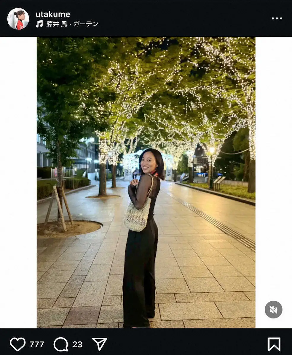 【画像・写真】大人気女子競輪選手　黒シースルーコーデ姿で“スタイル抜群”振り返りショット！「可愛い」の声