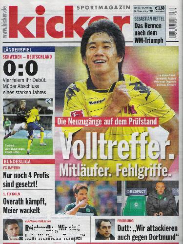 香川を表紙にしたドイツのサッカー専門誌「キッカー」
