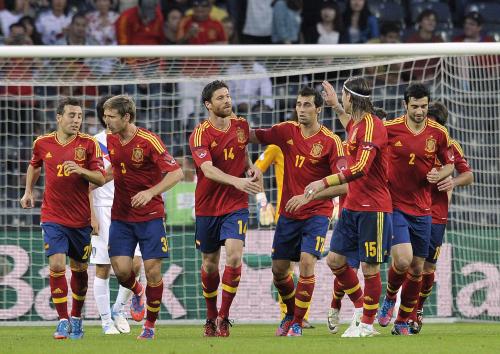 親善試合で韓国に４－１で快勝したスペイン代表イレブン
