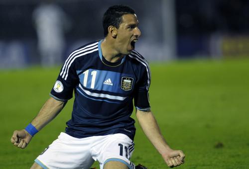 ＜ウルグアイ３―２アルゼンチン＞２得点を決めたアルゼンチン代表ＭＦマキシ・ロドリゲス