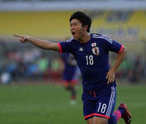 ＜東アジアカップ　北朝鮮・日本＞前半、先制ゴールを挙げた武藤