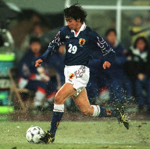１９９８年４月１日、親善試合・韓国戦で国際Ａマッチデビューを果たしたＤＦ市川