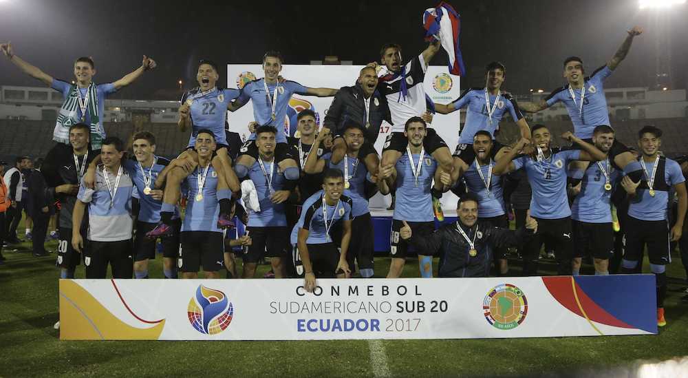 南米Ｕ―２０選手権で優勝を果たしたウルグアイ代表