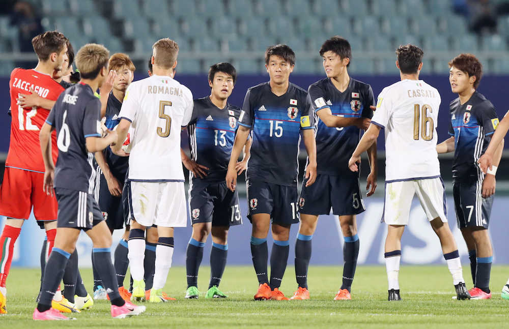 イタリアと引き分け、Ｕ２０Ｗ杯決勝トーナメント進出を決めた日本イレブン