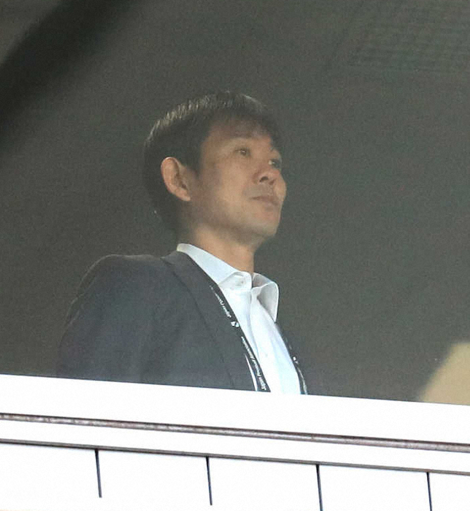 30日、FC東京・浦和戦視察に訪れた日本代表・森保監督