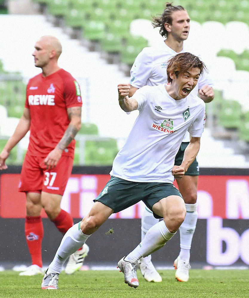 【画像・写真】ブレーメン・大迫“半端ない”2得点1アシスト！チーム16位浮上で自動降格回避