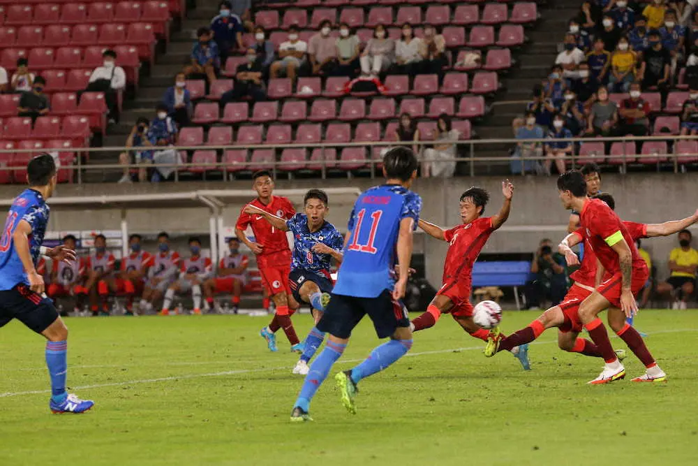 【画像・写真】日本代表　初招集のFW西村が前半から2ゴール！相馬のFK＆初招集の町野のヘッドで前半4―0で折り返す