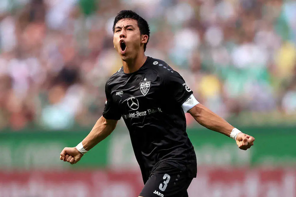 【画像・写真】シュツットガルト遠藤航が今季初得点！右足で20メートル超え豪快ミドル