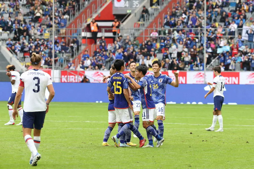 【画像・写真】W杯へトップ下で復権！鎌田が先制弾　「代表でのゴールは特別」　2―0で米国撃破