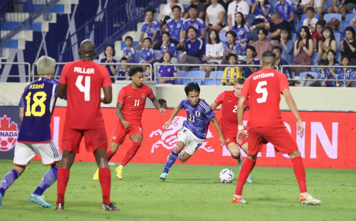 【画像・写真】日本代表　MF相馬先制弾も…W杯前“最後の総仕上げ”カナダ戦は1―1で前半終了