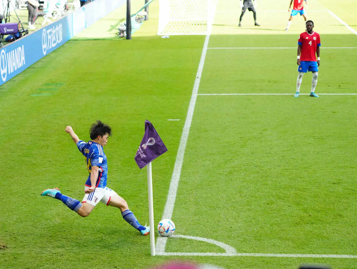 【画像・写真】日本代表・相馬　FK決められず天仰ぎ雄叫び…右サイドでW杯デビュー、チャンス演出→後半は右サイド