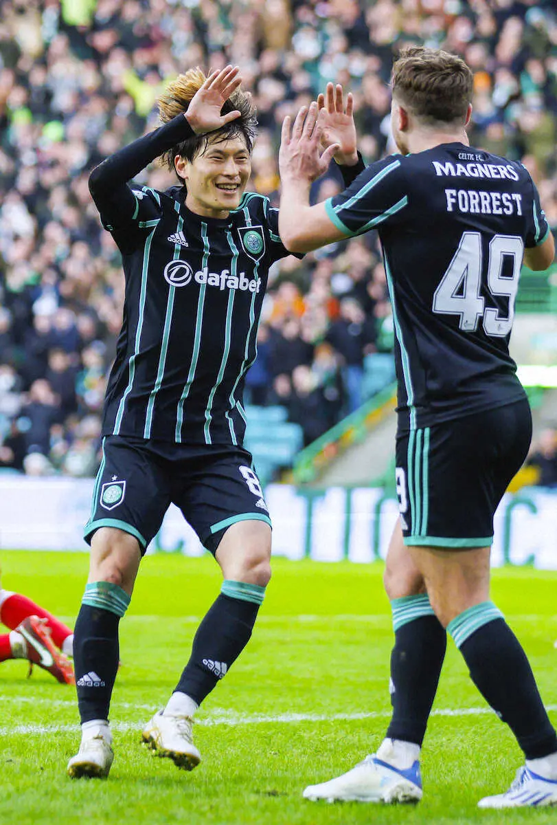 【画像・写真】セルティック・古橋＆旗手　2ゴール競演で11連勝　前田大然は不発