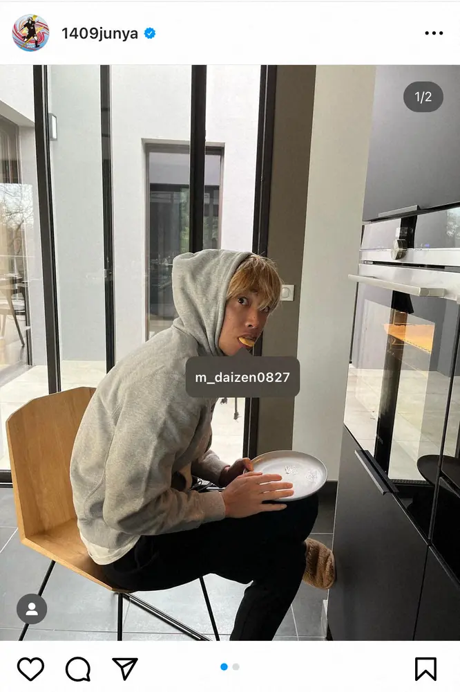 【画像・写真】伊東純也　クリスマスに「人生で初めて」やったことが「かわいい」と大反響　まさかのタグ付けにファン爆笑