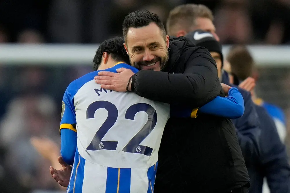 【画像・写真】ブライトン・三笘「デゼルビ監督になって自分の特長出せている」　アーセナル・冨安とは「すごく仲がいい」