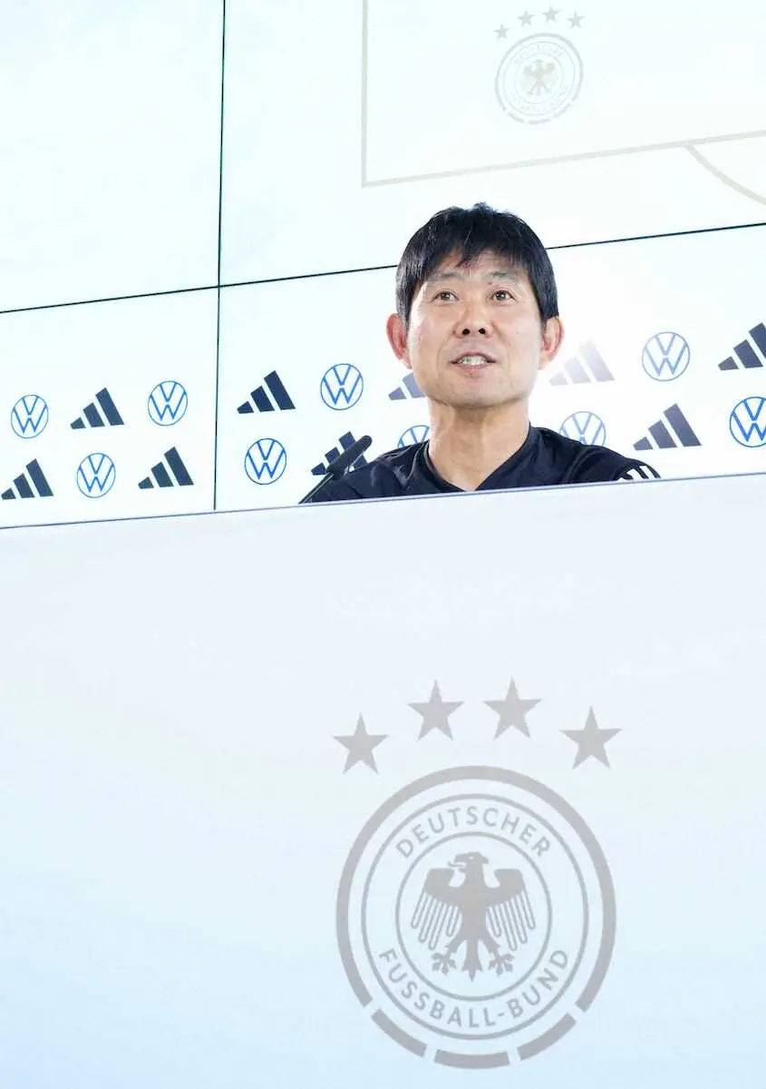 【画像・写真】日本代表・森保監督　ドイツ戦の先発布陣言及　「形としては4―2―3―1で臨みたい」