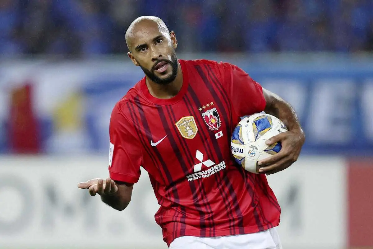 【画像・写真】武漢戦で同点ゴールを決め、喜ぶ浦和のカンテ＝武漢（ゲッティ＝共同）