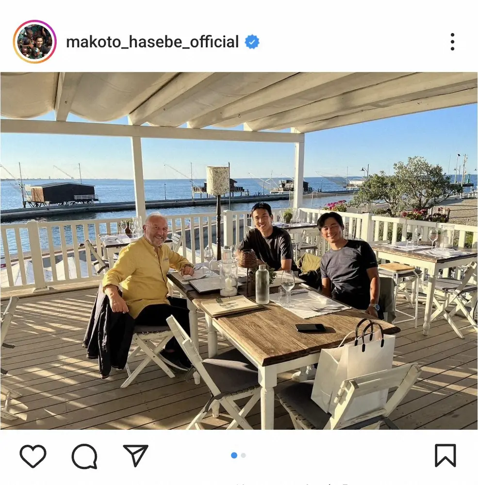 【画像・写真】長谷部誠氏　元サッカー日本代表監督とイタリアでの再会ショット「とてもとても元気で安心しました」