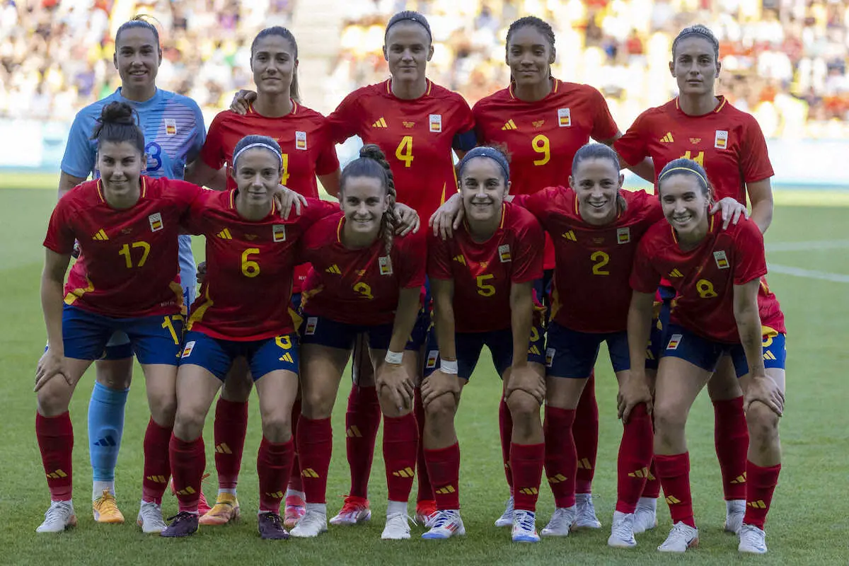 【画像・写真】＜パリ五輪サッカー女子　スペイン・ナイジェリア＞先発出場したスペイン代表イレブン（AP）