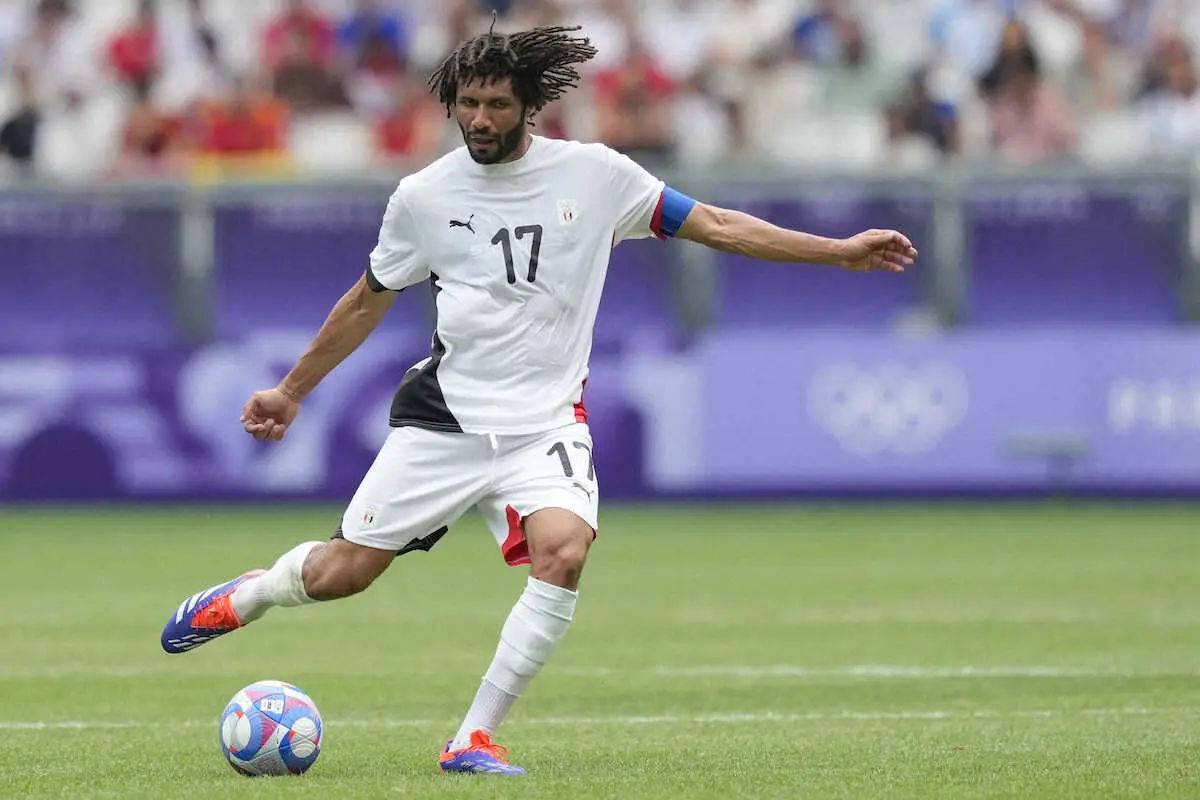 【画像・写真】＜パリ五輪男子サッカー　スペイン・エジプト＞元アーセナル所属のエジプト代表エルネニー（AP）
