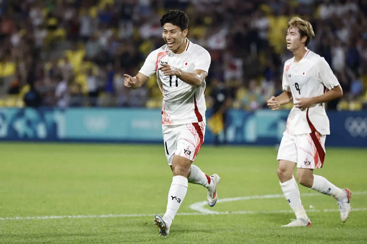 【画像・写真】【サッカー男子】エース細谷、ついに五輪初ゴール「うれしい」　佐藤とあうんの呼吸「優しいボールが来た」