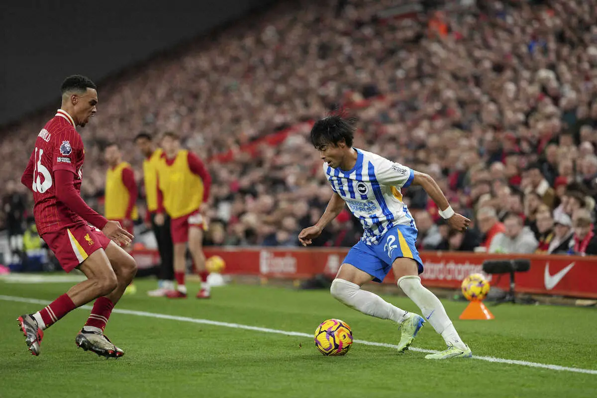 【画像・写真】後半2失点のブライトンは逆転負け　先制の起点も及ばず…三笘はリバプールとの差に「最後のクオリティー」