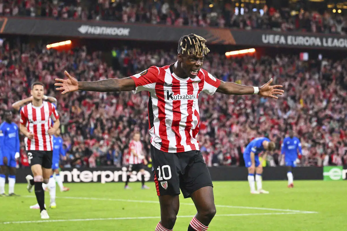 【画像・写真】＜ビルバオ×レンジャーズ＞後半にゴールを決めたビルバオのニコ・ウィリアムズ（AP）