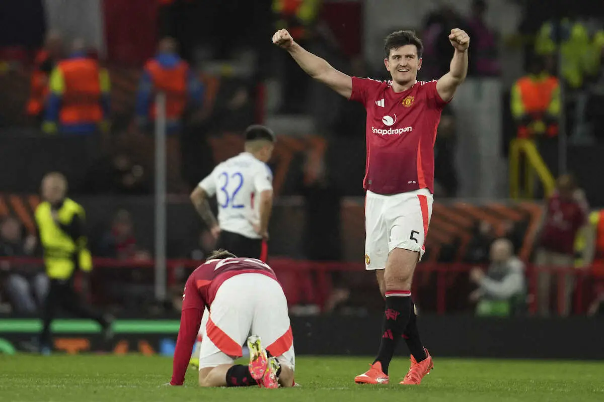 【画像・写真】＜マンチェスターU×リヨン＞延長後半に“決勝ゴール”を決めたマンUのマグワイア（AP）