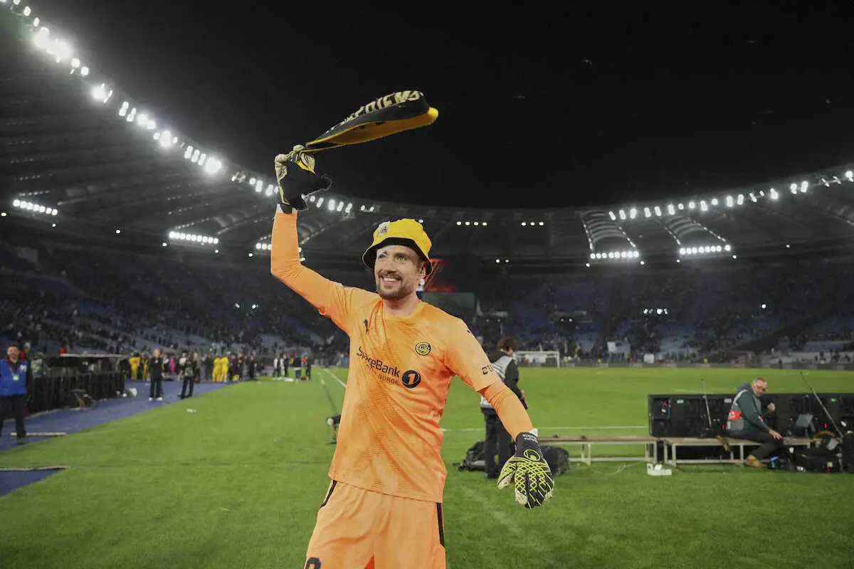 【画像・写真】＜ラツィオ×ボデグリムト＞PK戦勝利の立役者となったボデグリムトGKハイキン（AP）