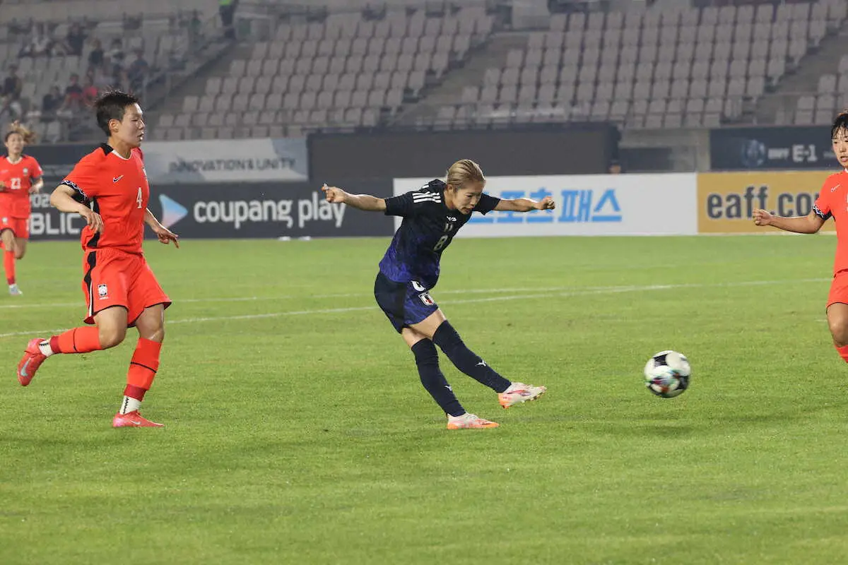 【画像・写真】【E1】なでしこジャパン　日韓戦は1―0で折り返し、MF成宮唯が先制ゴール