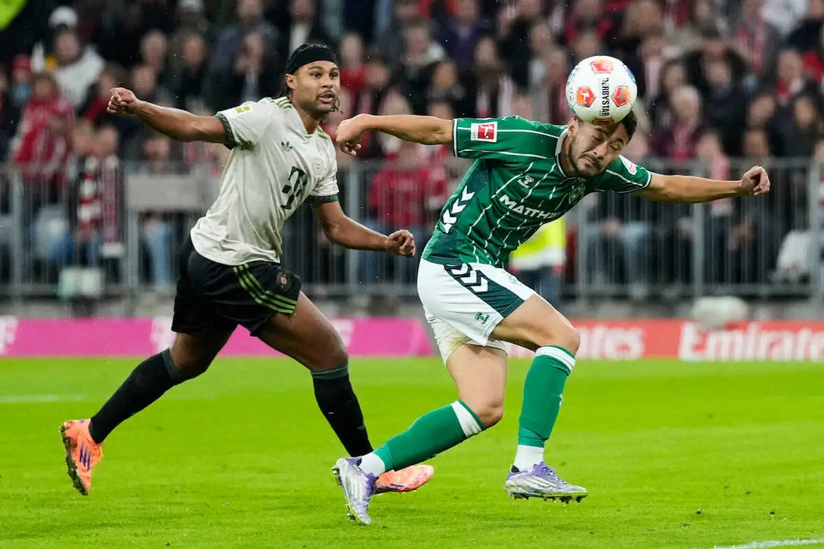 【画像・写真】ブレーメンはBミュンヘンに0―4で完敗　フル出場の菅原はチーム最多のシュート5本と奮闘も