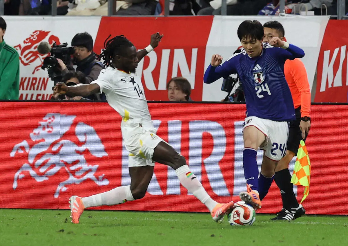 【画像・写真】＜日本・ガーナ＞後半、試合に臨む北野（撮影・西海健太郎）