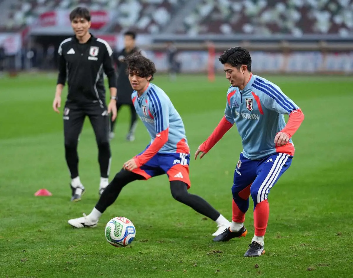 【画像・写真】日本代表、ボリビア戦へ公式練習　北野が体調不良で宿舎療養