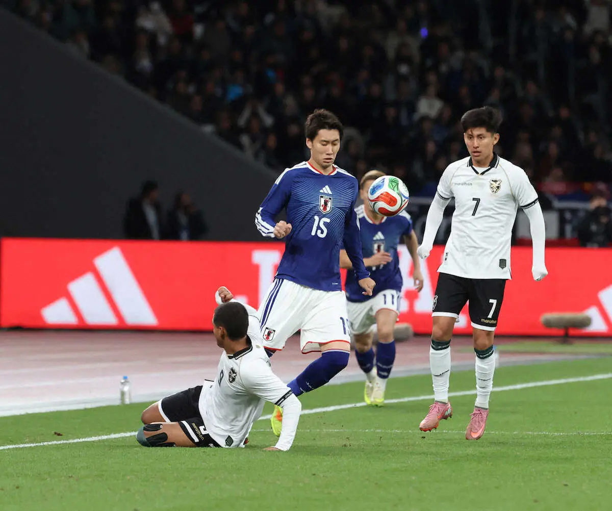 【画像・写真】森保J、開始4分で先制！鎌田大地が胸トラップ→左足で射貫く　ボリビアと年内最後の強化試合