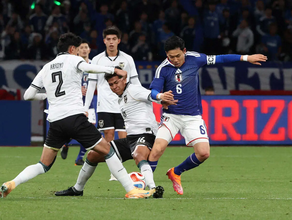 【画像・写真】フル出場の主将・遠藤 「クラブであまり試合に出ていないんですけど…」と苦笑いも存在感抜群