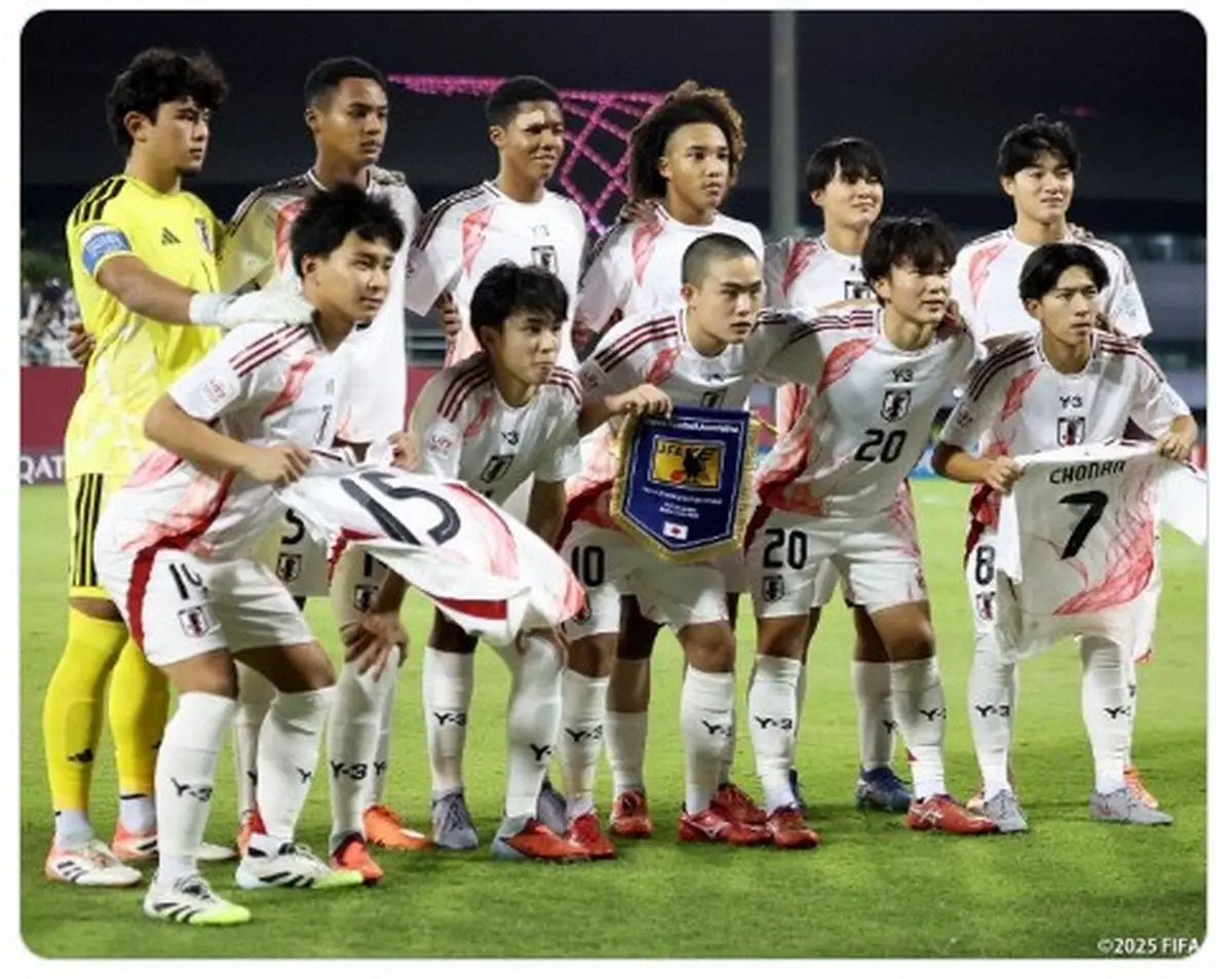【画像・写真】サッカー日本代表公式X（@jfa_samuraiblue）から。北朝鮮に先発出場したUー17日本代表イレブン