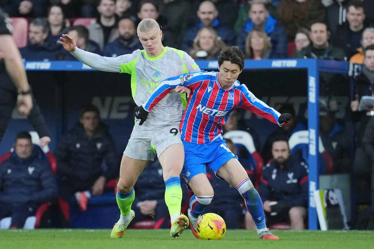 【画像・写真】クリスタルパレス鎌田は全治8～10週間　14日のマンC戦で右太腿裏を負傷　「深刻な負傷」と指揮官