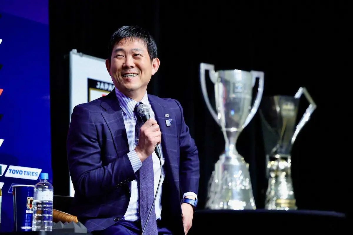 【画像・写真】＜JFA2026年間スケジュール発表会見＞トークセッションに臨む森保監督（撮影・光山　貴大）