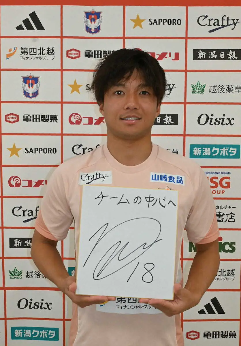 【画像・写真】新潟、J2で再出発　FW若月“年男の誓い”背番と同じ「18ゴール」決める！