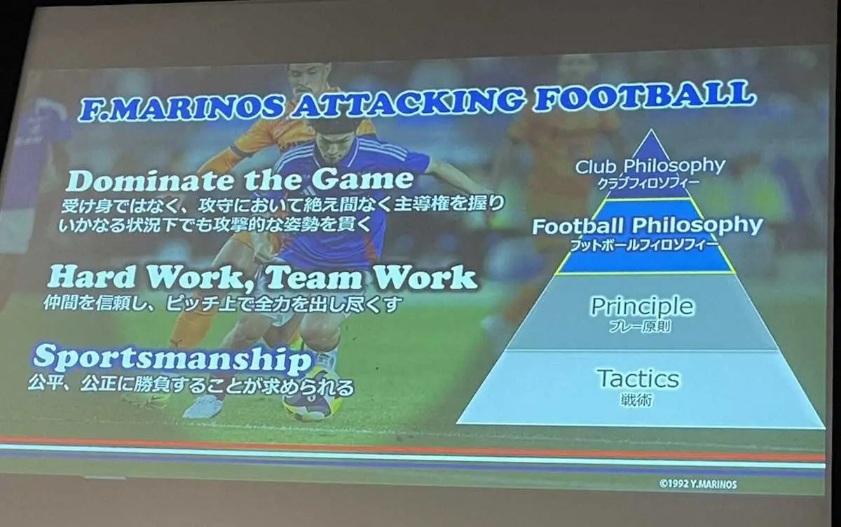 【画像・写真】横浜M新体制発表会　中山社長が「アタッキングフットボール」語る　大島監督「よりアグレッシブに」