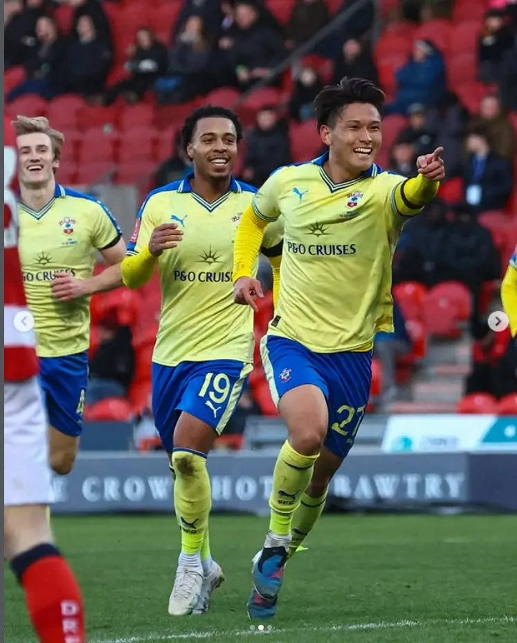 【画像・写真】サウサンプトン松木玖生が約5カ月ぶりのゴール　伝統のFA杯で4回戦進出に貢献するヘディング弾